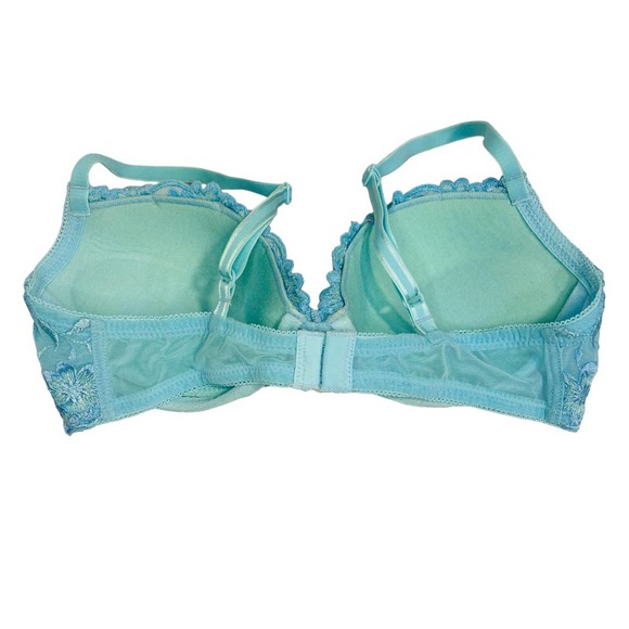Wonderbra Embroidered Lace Underwire Push Up Bra Blue Size 34B - Picture 3 of 6